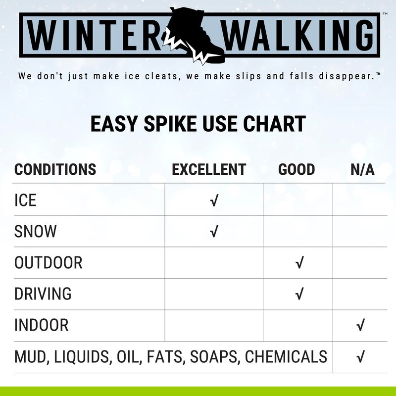 Winter Walking Easy Spike Ice Cleat, Lightweight Industrial Strength Traction Aid for Walking on Snow and Ice, Size Large (1 Pair) - Image 4